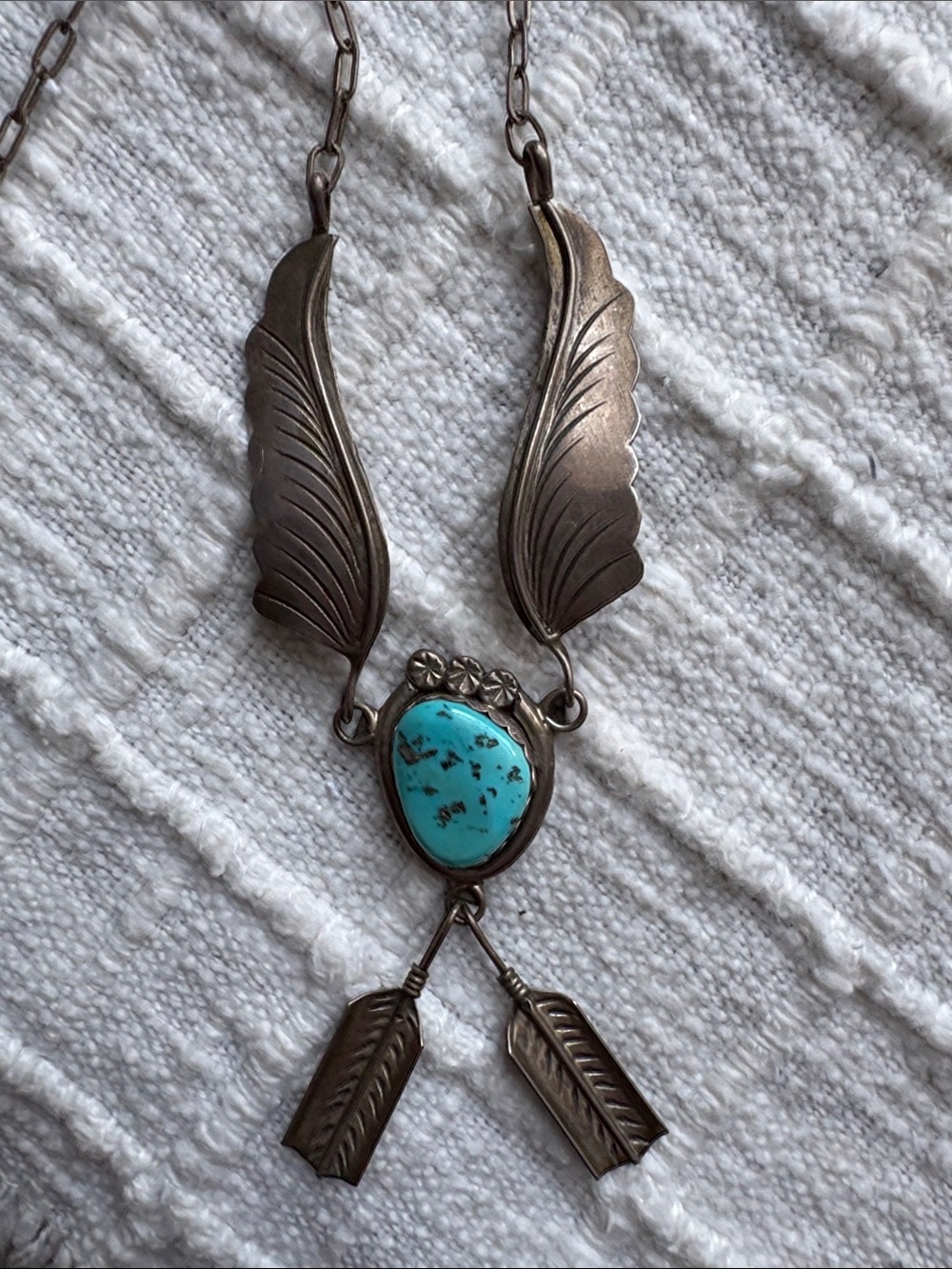 Turquoise Pendant Feather Necklace - Unbranded Silver-Tone Women's Jewelry
